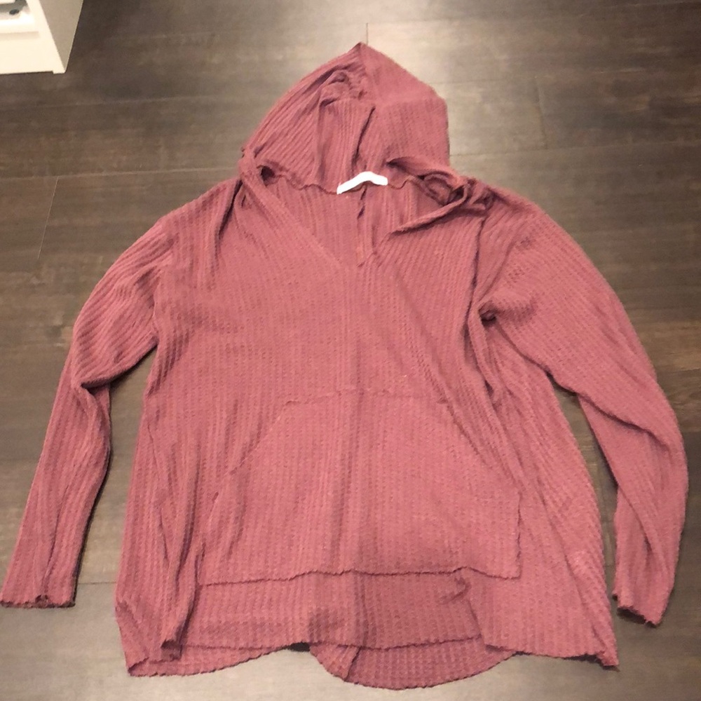 hooded vneck sweater